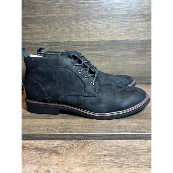 Alfani Shoes Nwb Alfani Mens Aiden Fauxleather Laceup Chukka Boots Black 3m Poshmark